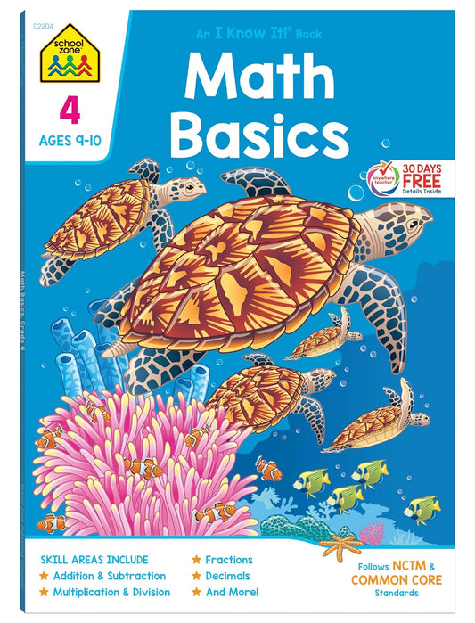School Zone Math Basics Grade 4 Workbook