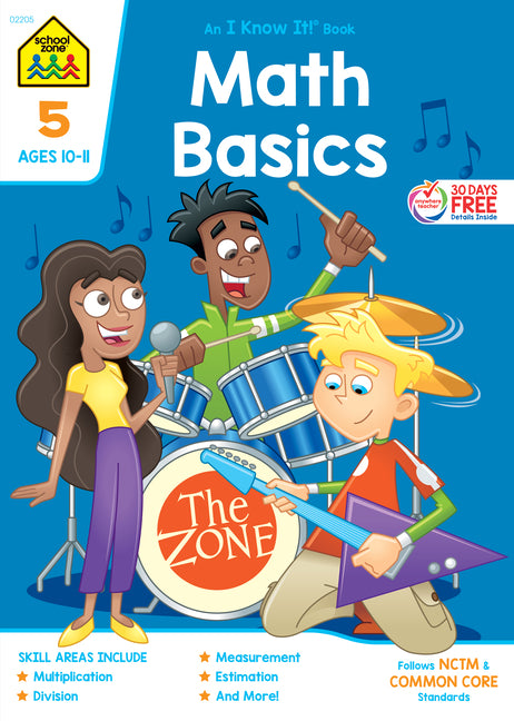 School Zone Math Basics Grade 5 Workbook (Deluxe Workbook)