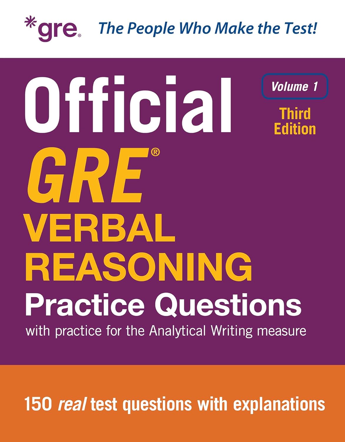 Official GRE Verbal Reasoning Practice Questions, Third Edition, Volume 1