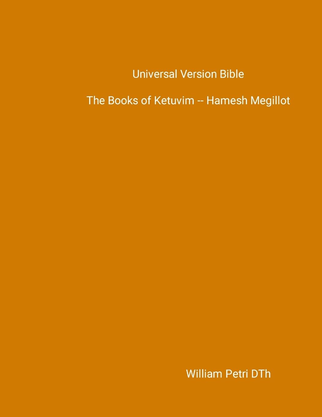 UVB -- The Books of Ketuvim Hamesh Megillot