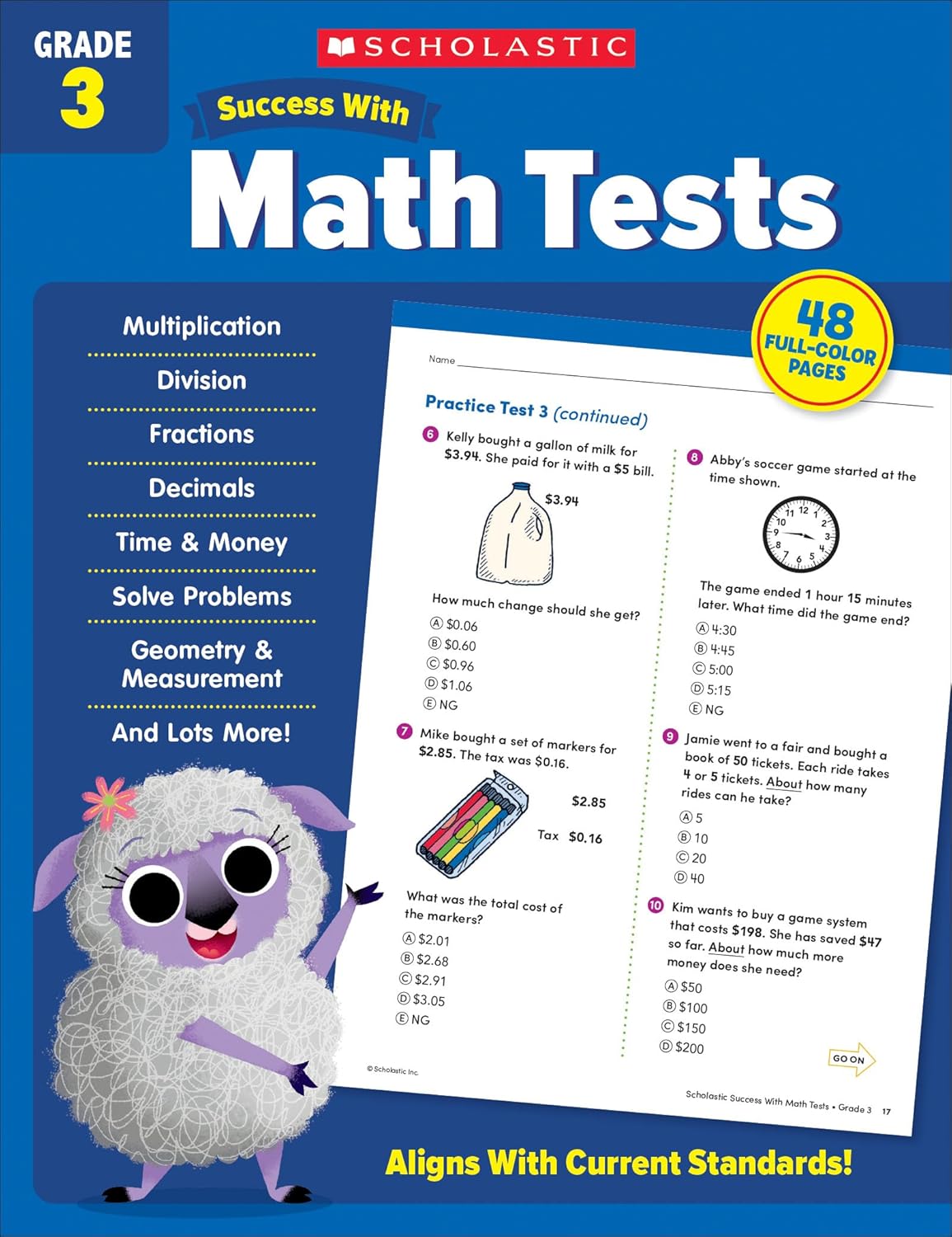 Scholastic Success with Math Tests Grade 3 Workbook