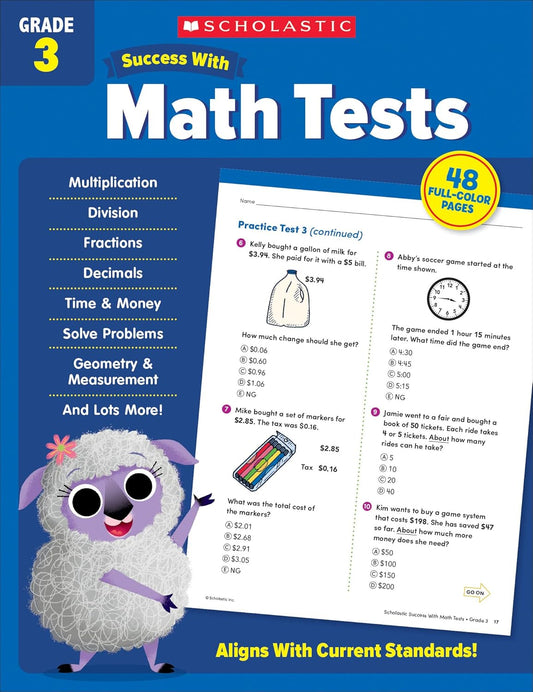 Scholastic Success with Math Tests Grade 3 Workbook