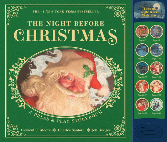 The Night Before Christmas Press and Play Storybook: The Classic Edition Hardcover Book Narrated by Jeff Bridges