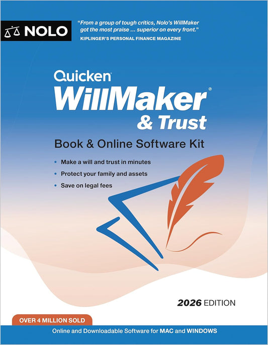 Quicken Willmaker & Trust: Book & Online Software Kit (2026)
