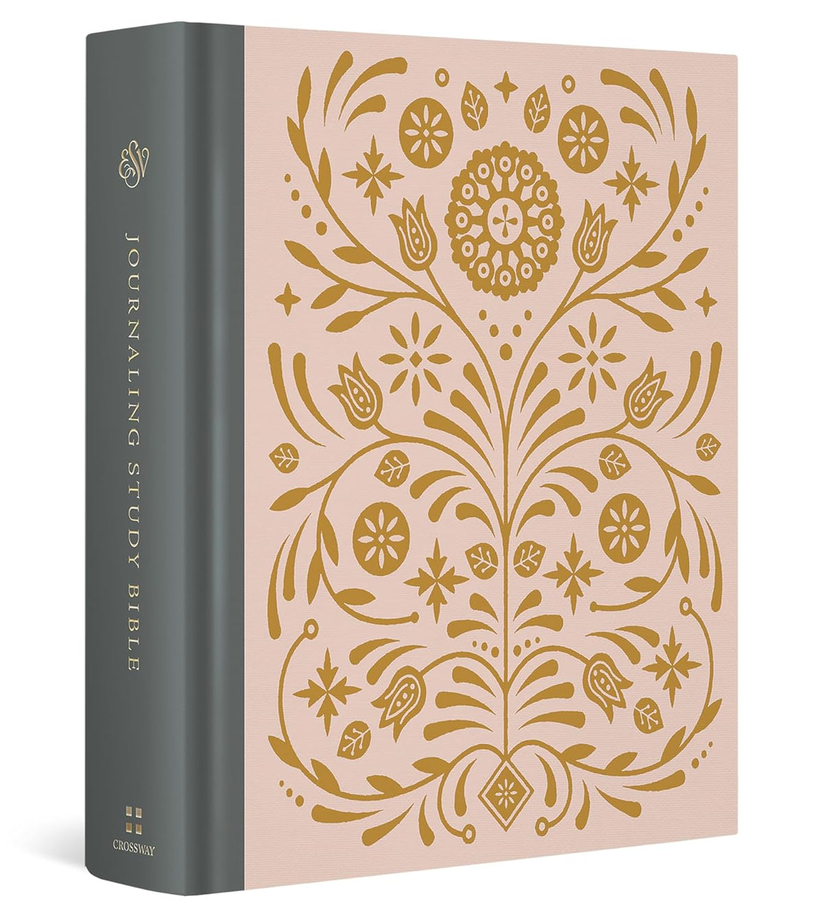 ESV Journaling Study Bible (Cloth Over Board, Blush/Ochre, Floral Design)