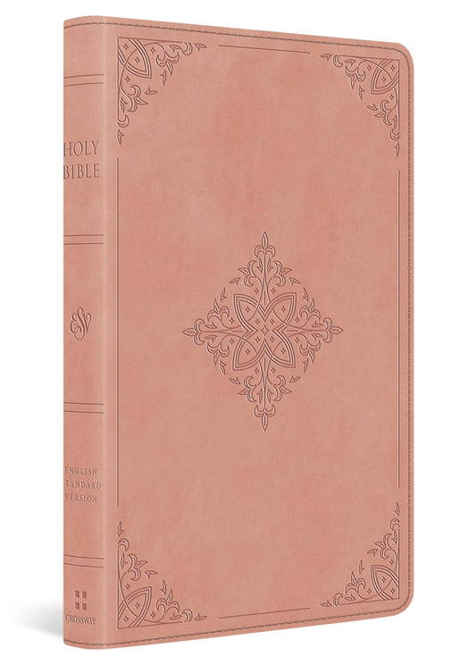 ESV Large Print Value Thinline Bible (Trutone, Blush Rose, Fleur-De-Lis Design)