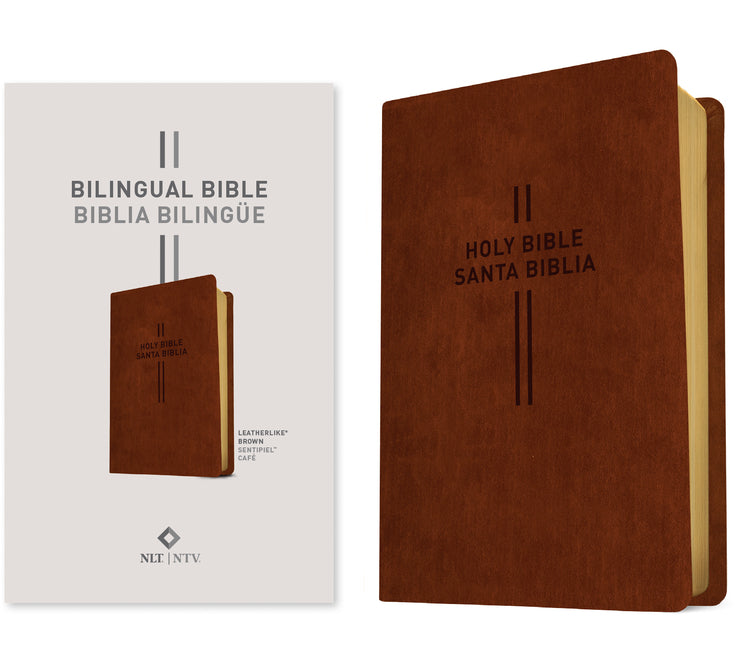 Bilingual Bible / Biblia Bilingue Nlt/Ntv (Leatherlike, Brown)