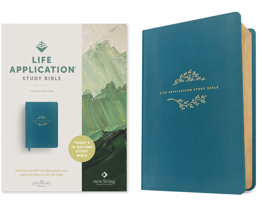 NLT Life Application Study Bible, Third Edition (Leatherlike, Teal Blue, Red Letter)