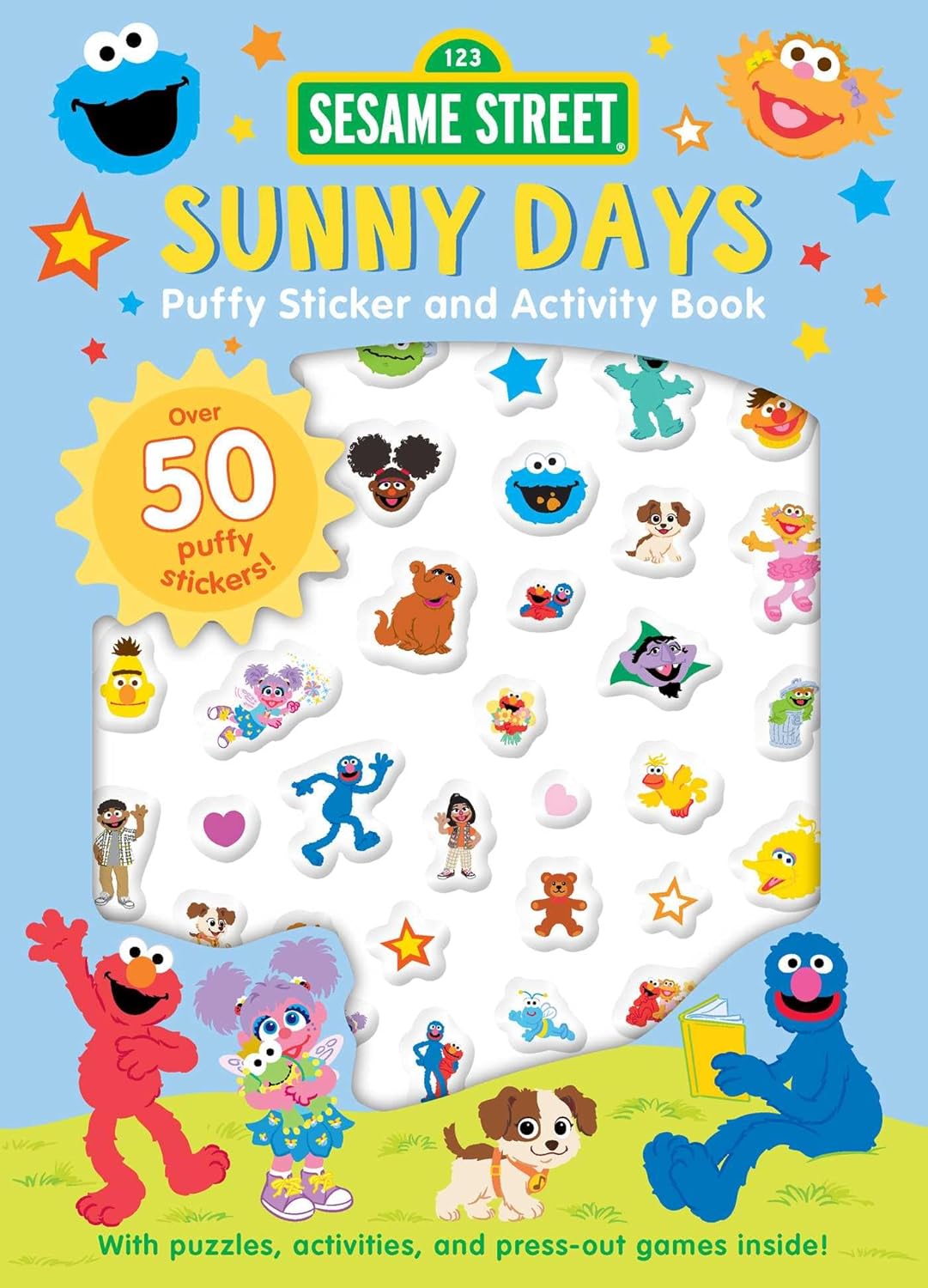 Sesame Street: Sunny Days Puffy Sticker and Activity Book (a Sesame Street Elmo and Friends Sticker Coloring and Activity Book for Kids)