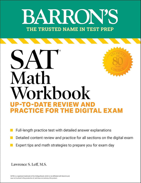 SAT Math Workbook: Up-To-Date Practice for the Digital Exam