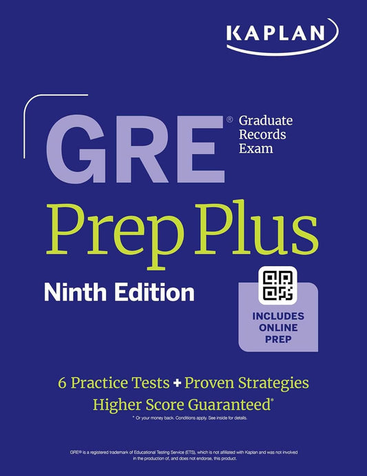 GRE Prep Plus, Ninth Edition (2025): Includes 6 Practice Tests, 1500+ Practice Questions + Online Access to a 500+ Question Bank, Video Tutorials, and