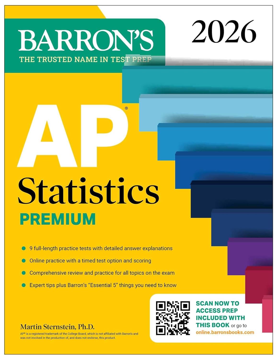 AP Statistics Premium, 2026: Prep Book with 9 Practice Tests + Comprehensive Review + Online Practice