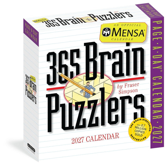 Mensa(r) 365 Brain Puzzlers Page-A-Day(r) Calendar 2027: Word Puzzles, Logic Challenges, Number Problems, and More