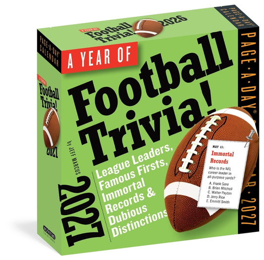 A Year of Football Trivia! Page-A-Day(r) Calendar 2027: League Leaders, Famous Firsts, Immortal Records & Dubious Distinctions