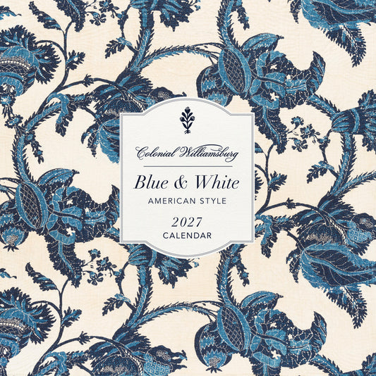 Colonial Williamsburg Blue and White American Style Wall Calendar 2027