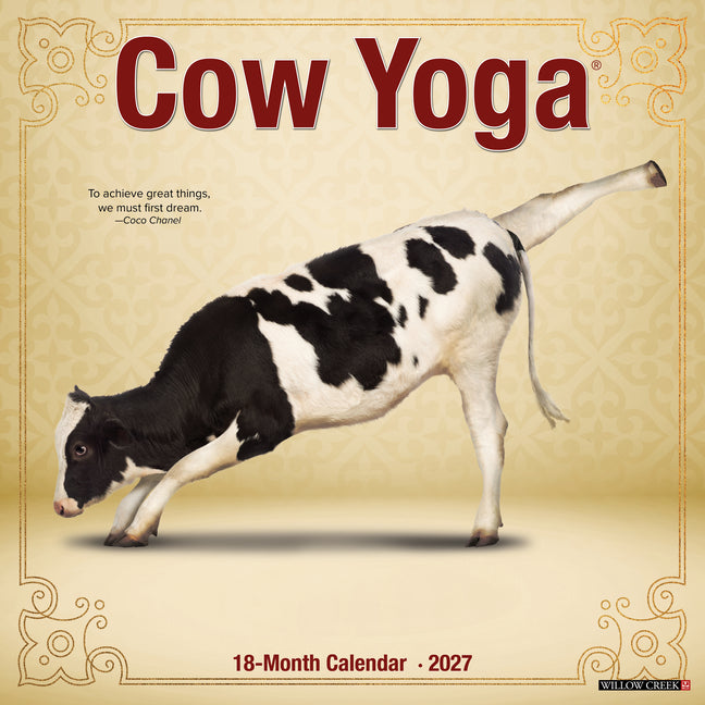 Cow Yoga 2027 12 X 12 Wall Calendar