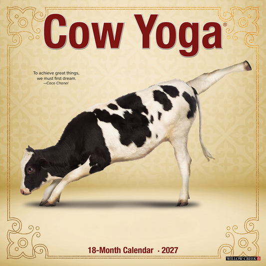 Cow Yoga 2027 12 X 12 Wall Calendar