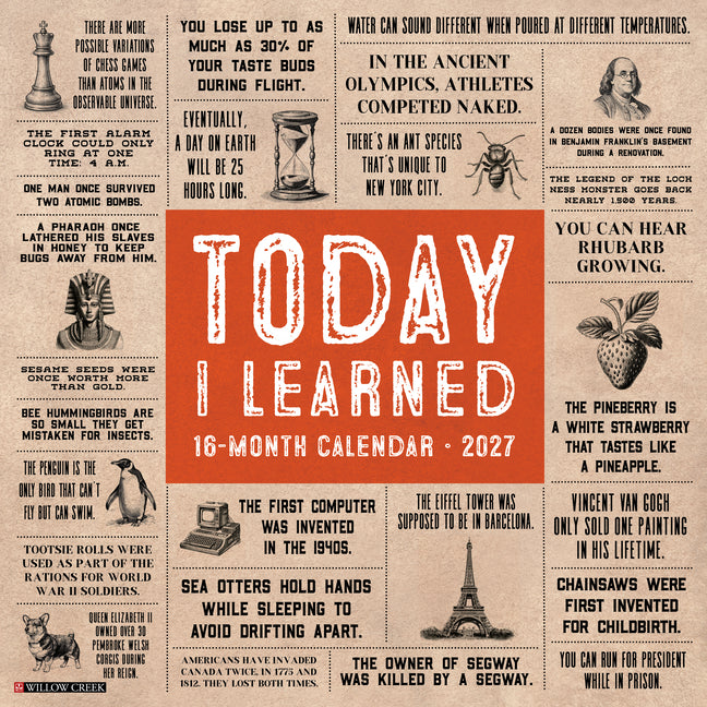 Today I Learned 2027 12 X 12 Wall Calendar