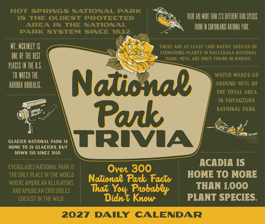 National Park Trivia 2027 5.4 X 6.2 Box Calendar