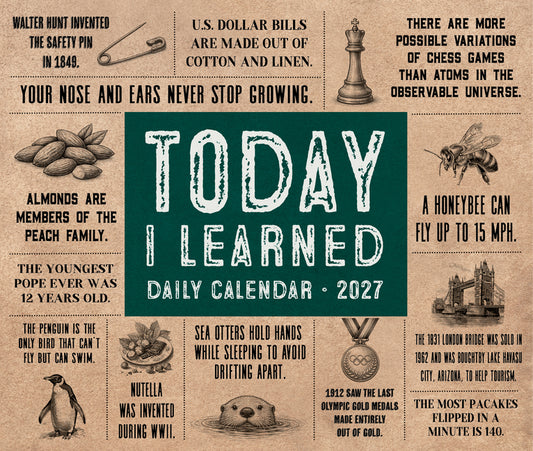 Today I Learned (Til) 2027 5.4 X 6.2 Box Calendar