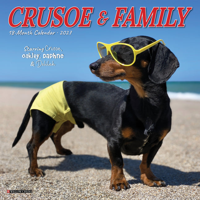 Crusoe the Celebrity Dachshund 2027 7 X 7 Mini Wall Calendar