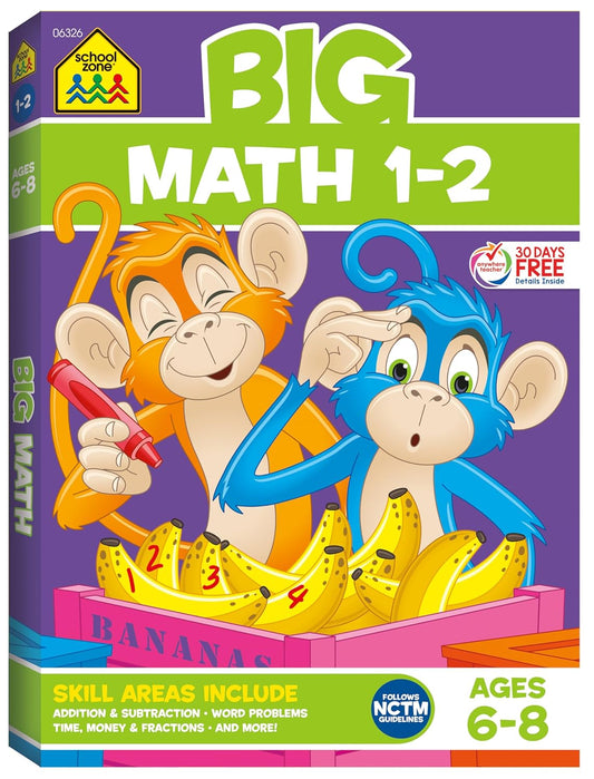 School Zone Big Math 1-2 Workbook