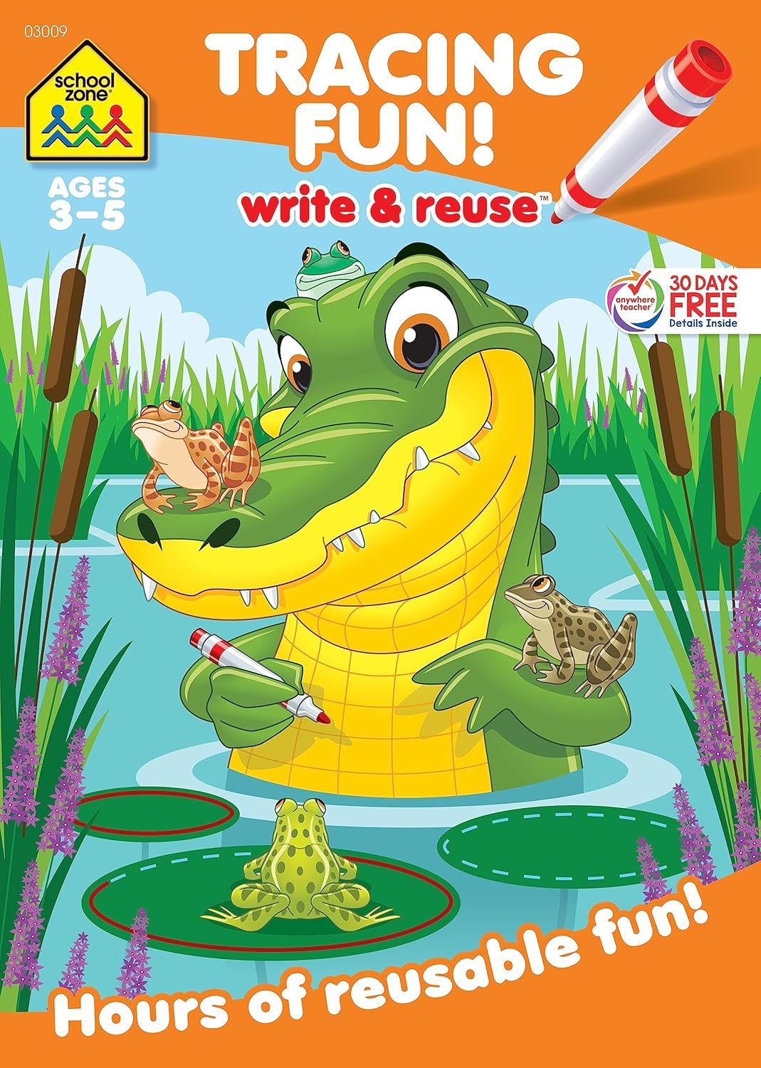 School Zone Tracing Fun! Write & Reuse Workbook