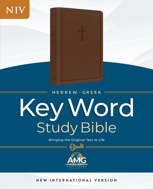 The Hebrew-Greek Key Word Study Bible: Niv-2011 Edition, Genuine Brown Indexed