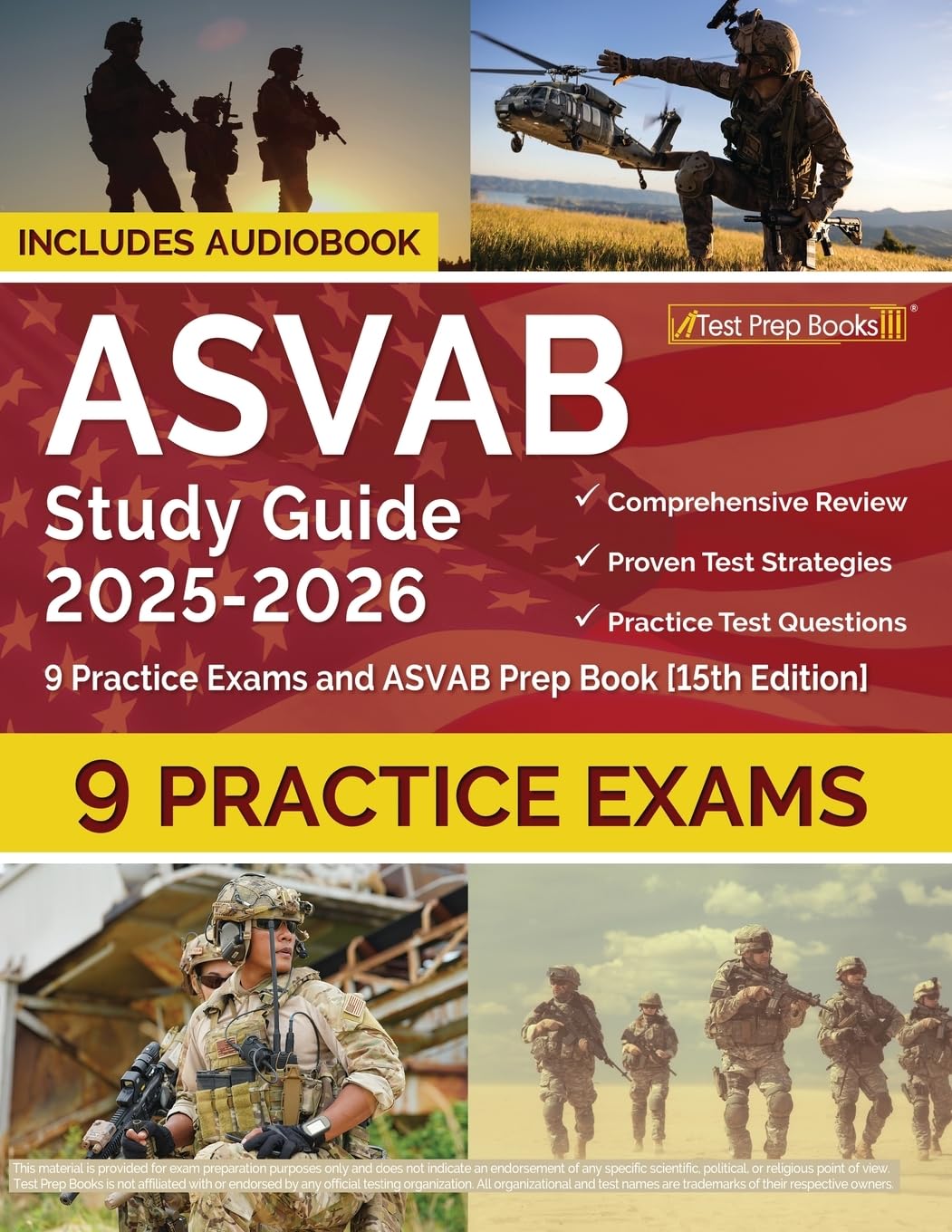 ASVAB Study Guide 2025-2026: 9 Practice Exams and ASVAB Prep Book [15th Edition]