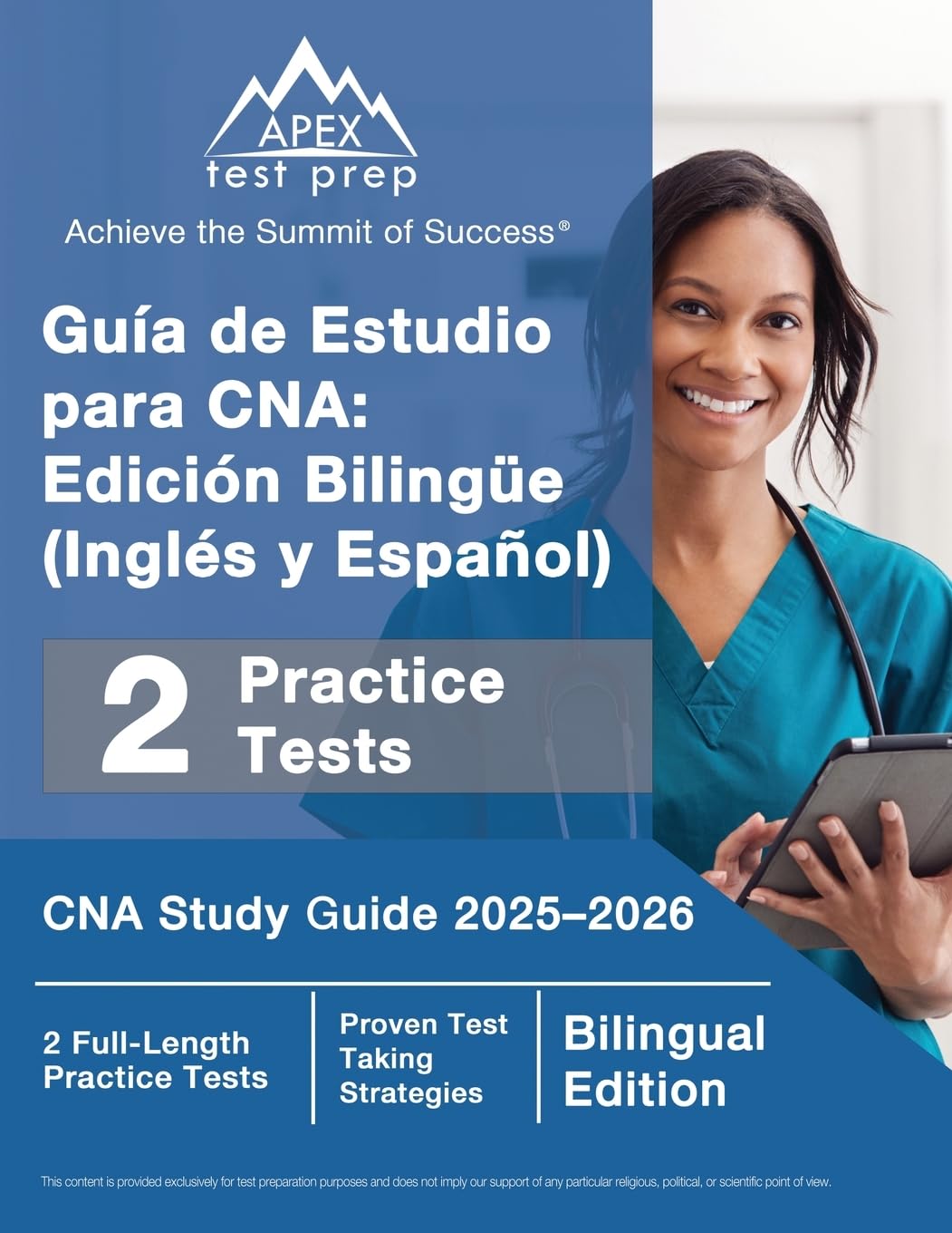 Guia de Estudio para CNA: Edicion Bilingue (Ingles y Espanol), CNA Study Guide 2025-2026, 2 Full-Length Practice Tests [Bilingual Edition]