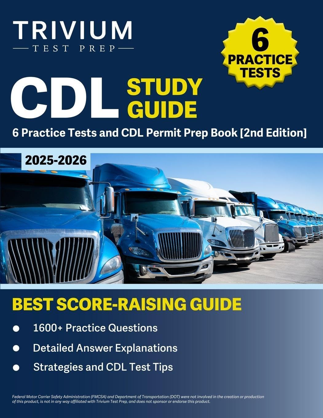 CDL Study Guide 2025-2026: 6 Practice Tests and CDL Permit Prep Book [2nd Edition]