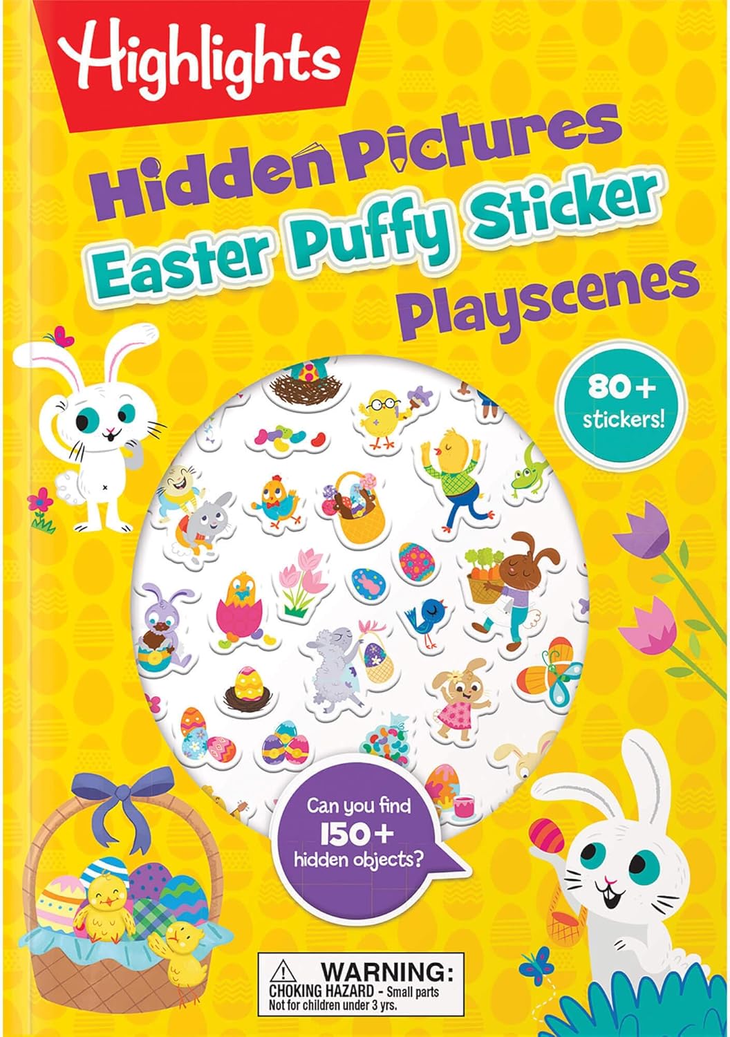 Easter Hidden Pictures Puffy Sticker Playscenes: Pictures Easter Activity Book with Over 50 Kids Stickers, Perfect Easter Present for Kids 3-6