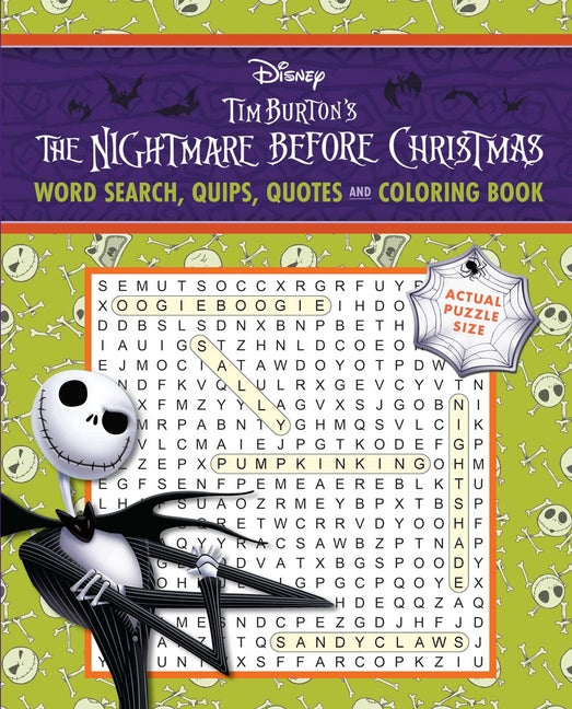 Disney Tim Burton's the Nightmare Before Christmas Word Search, Quips, Quotes and Coloring Book
