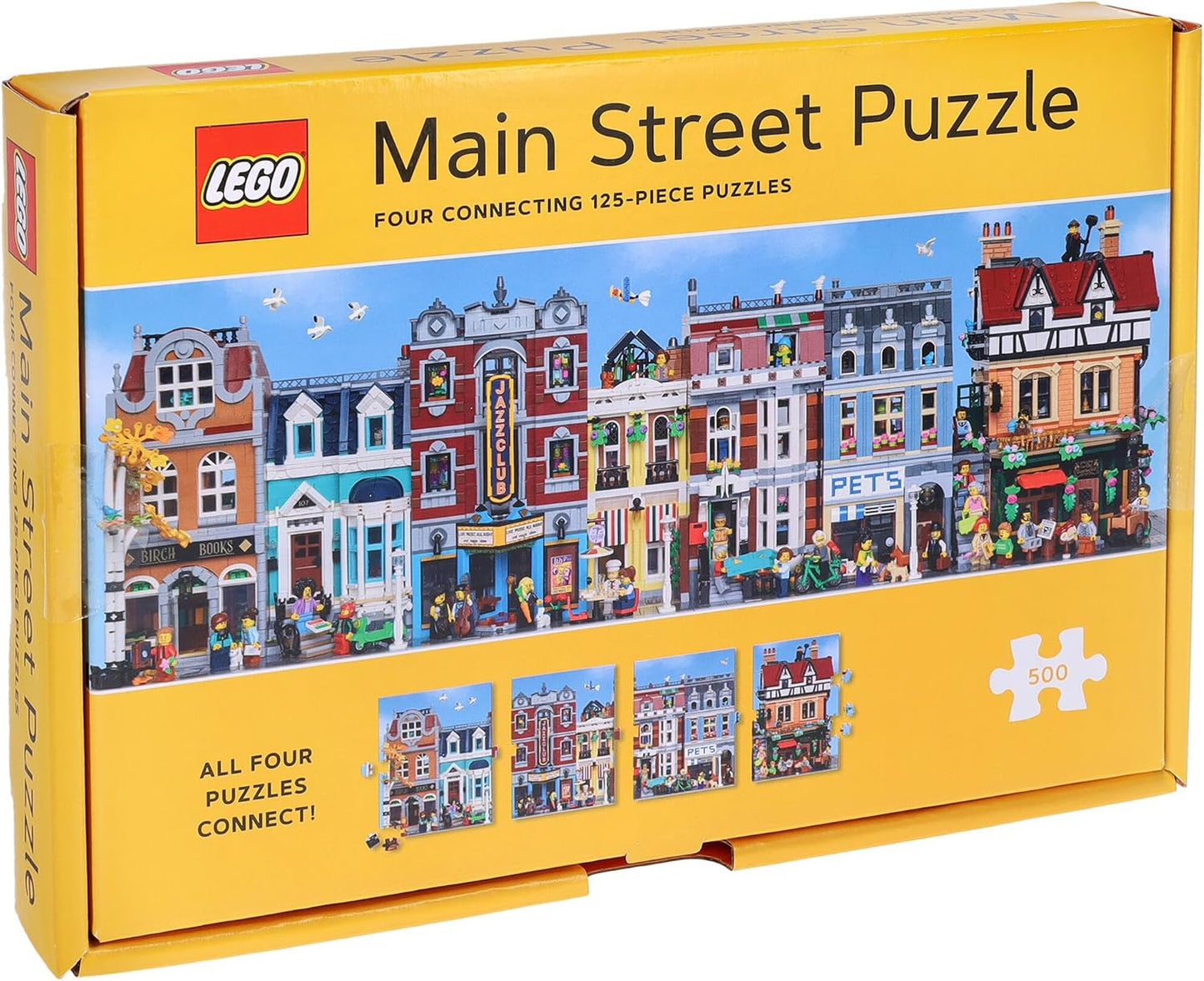 Lego Main Street Puzzle: Four Connecting 125-Piece Puzzles