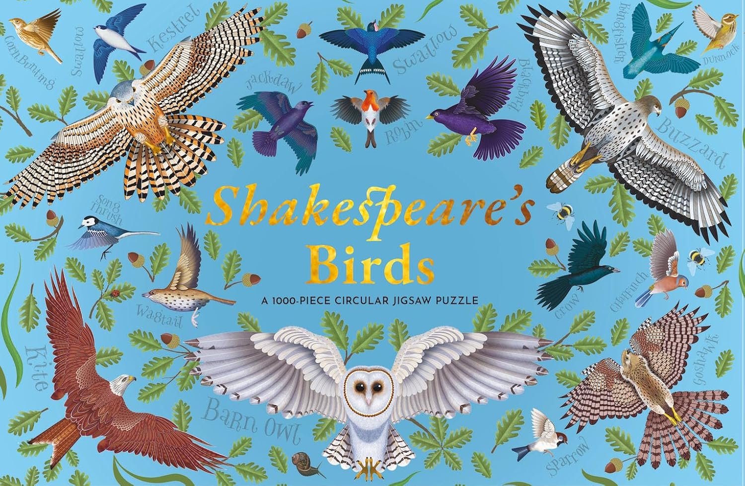 Shakespeare's Birds: A 1000-Piece Circular Jigsaw Puzzle by Rebecca Harris