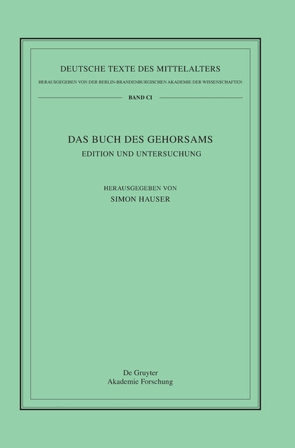 Das Buch Des Gehorsams: Edition Und Untersuchung