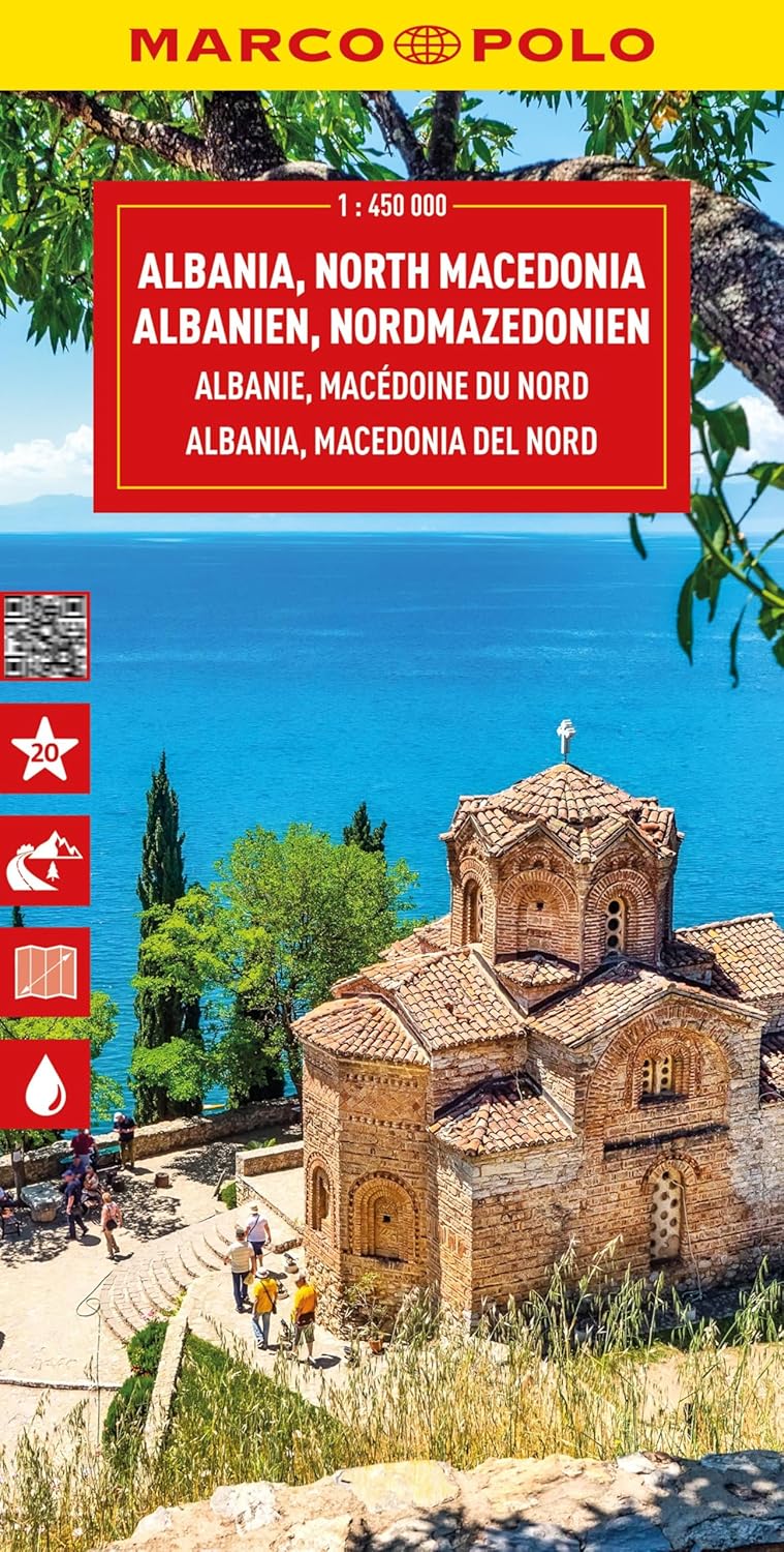 Albania, North Macedonia Marco Polo Map