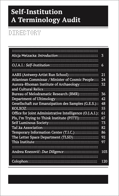Self-Institution: Terminology Audit
