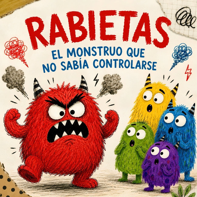 Rabietas el Monstruo que no sabia Controlarse: Cuento Infantil para Aprender a controlar el Enfado Letra mayuscula