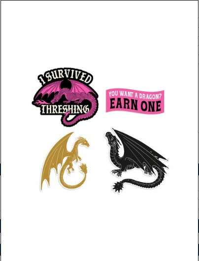 Fourth Wing: I Survived Threshing Stickers - Sticker Set of 4