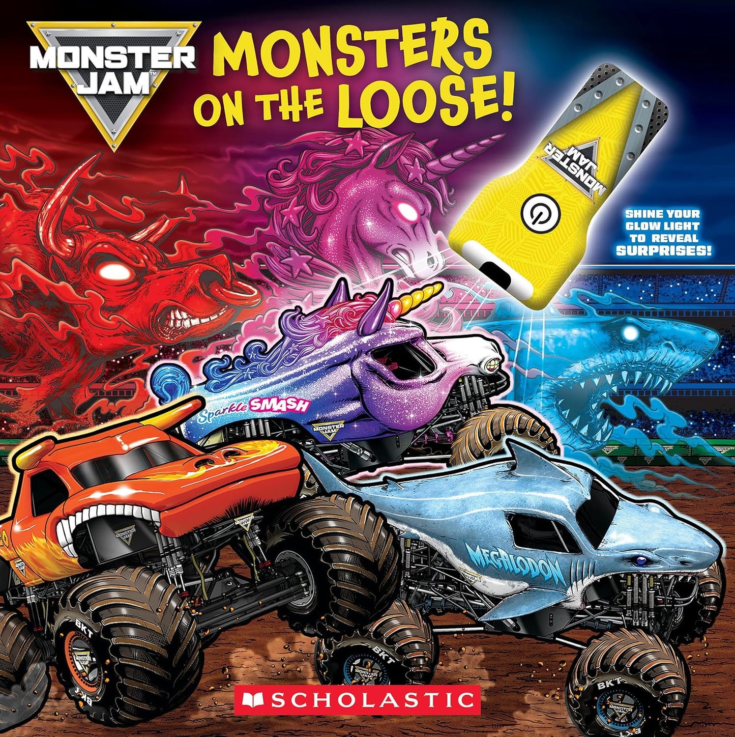 Monster Jam: Monsters on the Loose! (Board Book with Flashlight)