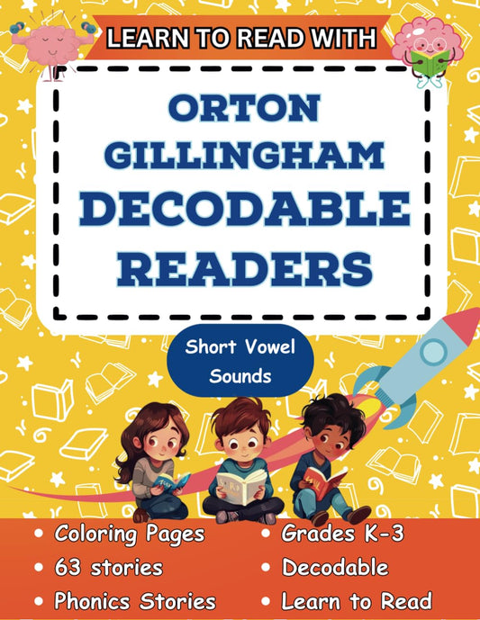 Learn to Read with Orton Gillingham Decodable Readers: Orton Gillingham Materials Phonics Readers for Kindergarten and First Grade