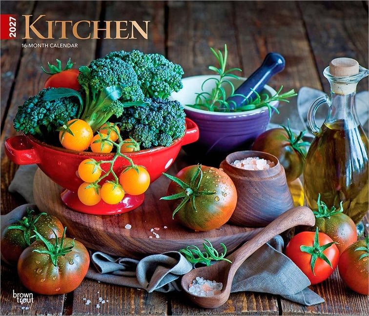 Kitchen 2027 14 X 24 Inch (Hanging) Monthly Deluxe Wall Calendar Foil Stamped Cover Plastic-Free