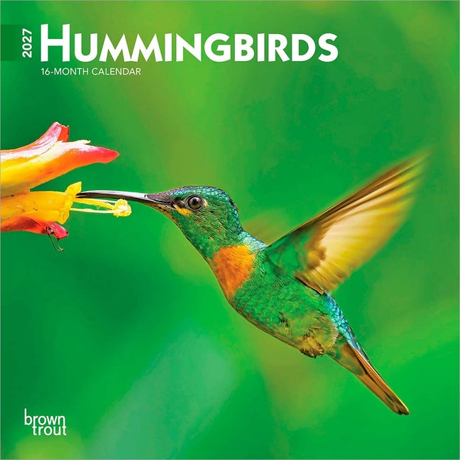 Hummingbirds 2027 7 X 14 Inch (Hanging) Monthly Mini Wall Calendar