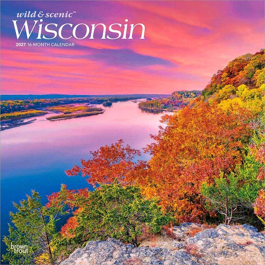 Wisconsin Wild & Scenic 2027 12 X 24 Inch (Hanging) Monthly Square Wall Calendar Plastic-Free