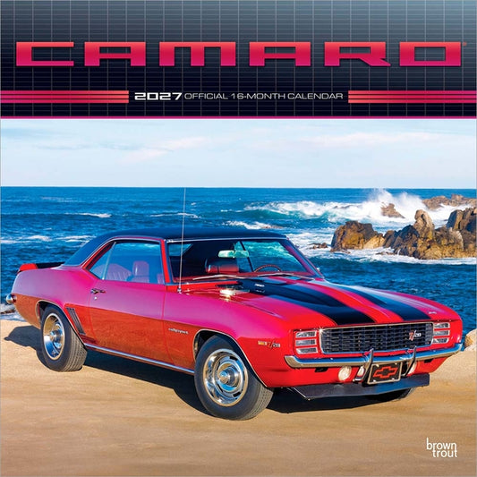 Camaro Official 2027 12 X 24 Inch (Hanging) Monthly Square Wall Calendar Plastic-Free