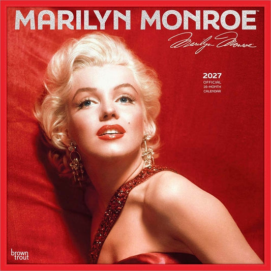 Marilyn Monroe Official 2027 12 X 24 Inch (Hanging) Monthly Square Wall Calendar Foil Stamped Cover Plastic-Free