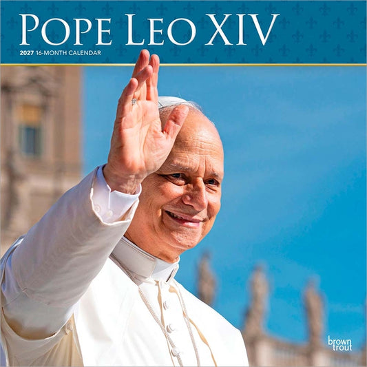 Pope Leo XIV 2027 12 X 24 Inch (Hanging) Monthly Square Wall Calendar Plastic-Free