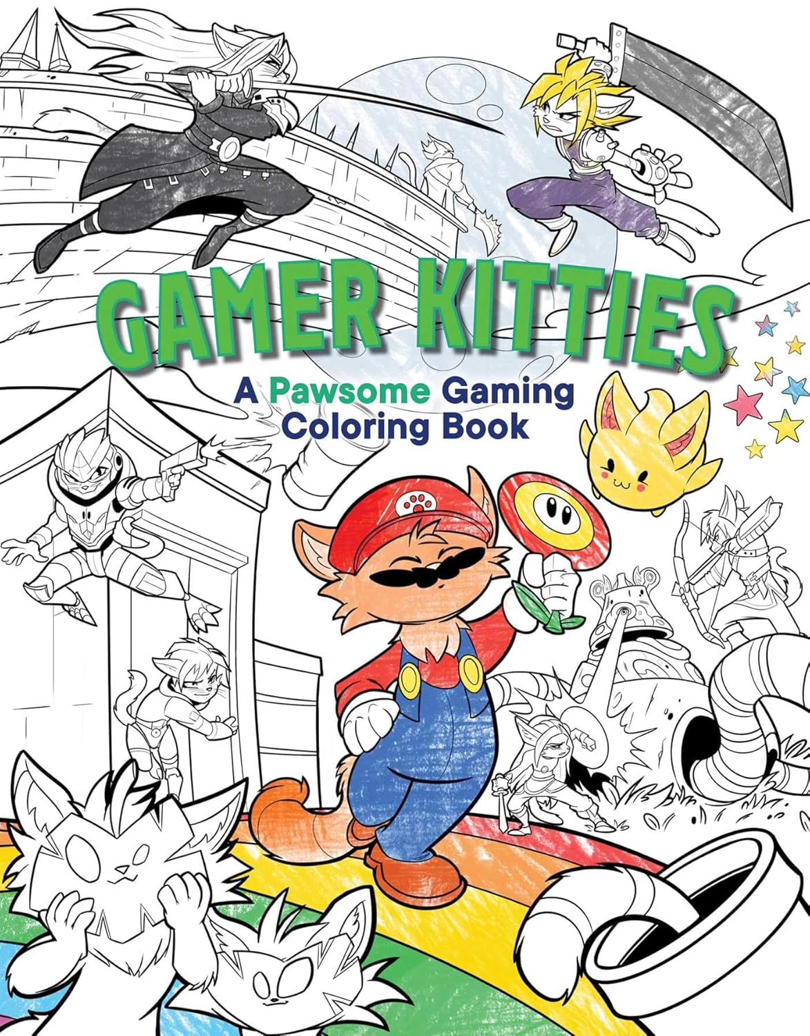 Gamer Kitties: A Pawsome Gaming Coloring Book