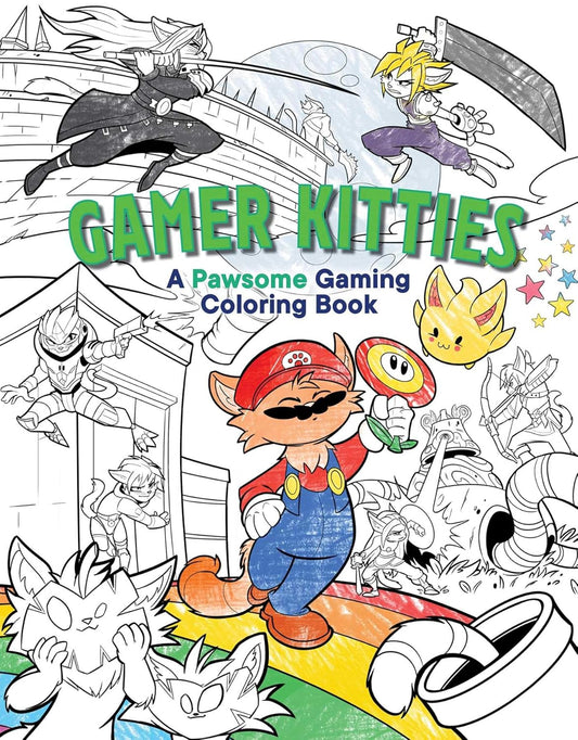Gamer Kitties: A Pawsome Gaming Coloring Book